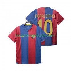 FC Barcelona RONALDINHO 10 2007 Retro Mænd Hjemmebane Fodboldtrøje 2006 Kortærmet