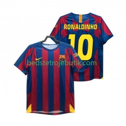 FC Barcelona RONALDINHO 10 Champions League 2005 Retro Mænd Hjemmebane Fodboldtrøje 2006 Kortærmet