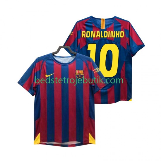 FC Barcelona RONALDINHO 10 Champions League 2005 Retro Mænd Hjemmebane Fodboldtrøje 2006 Kortærmet