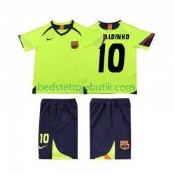 FC Barcelona RONALDINHO 10 2005 Retro Børn Udebane Fodboldtrøje 2006 Kortærmet