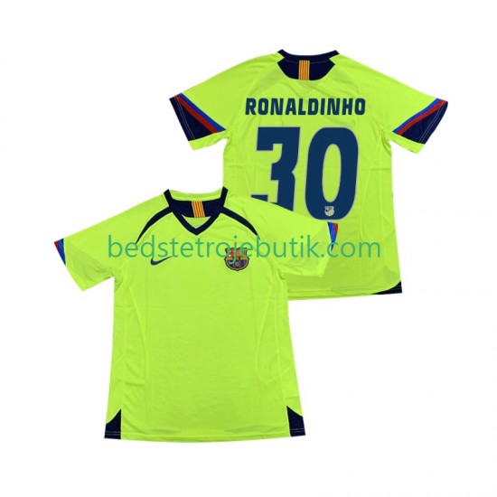FC Barcelona RONALDINHO 30 2005 Retro Mænd Udebane Fodboldtrøje 2006 Kortærmet