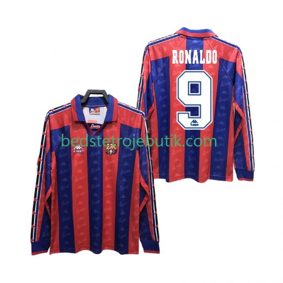 FC Barcelona RONALDO 9 1996 1997 Retro Mænd Hjemmebane Fodboldtrøje Langærmet