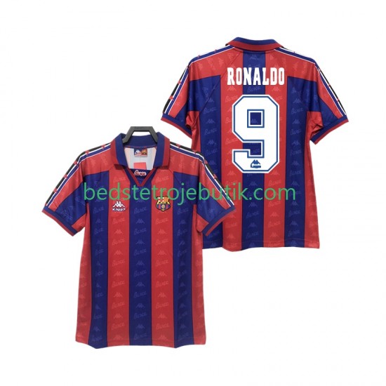 FC Barcelona RONALDO 9 1996 1997 Retro Mænd Hjemmebane Fodboldtrøje Kortærmet