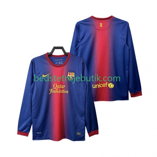 FC Barcelona 2012 2013 Retro Mænd Hjemmebane Fodboldtrøje Langærmet