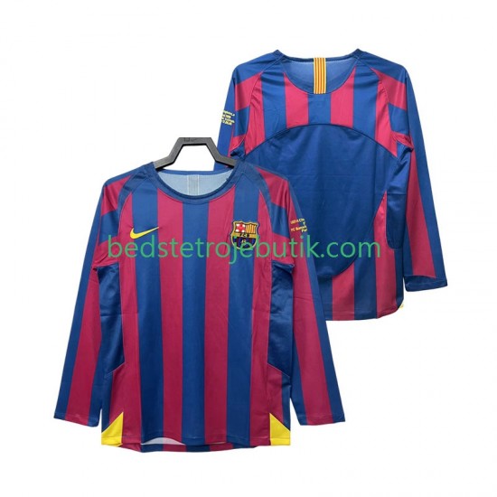 FC Barcelona Champions League 2005 Retro Mænd Hjemmebane Fodboldtrøje 2006 Langærmet