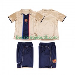 FC Barcelona 2001 Retro Børn Udebane Fodboldtrøje 2002 Kortærmet