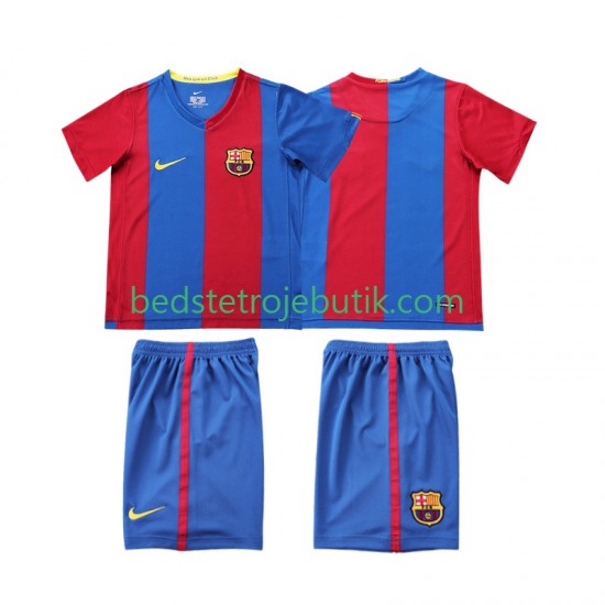 FC Barcelona 2007 Retro Børn Hjemmebane Fodboldtrøje 2006 Kortærmet