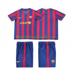 FC Barcelona 2009 Retro Børn Hjemmebane Fodboldtrøje 2010 Kortærmet