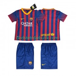 FC Barcelona 2013 2014 Retro Børn Hjemmebane Fodboldtrøje Kortærmet