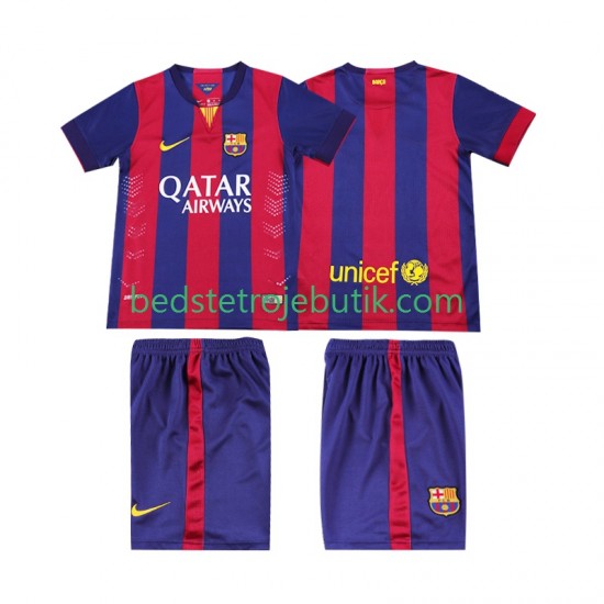 FC Barcelona 2014 2015 Retro Børn Hjemmebane Fodboldtrøje Kortærmet