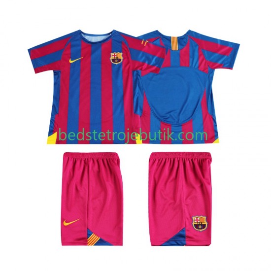 FC Barcelona Champions League 2005 Retro Børn Hjemmebane Fodboldtrøje 2006 Kortærmet
