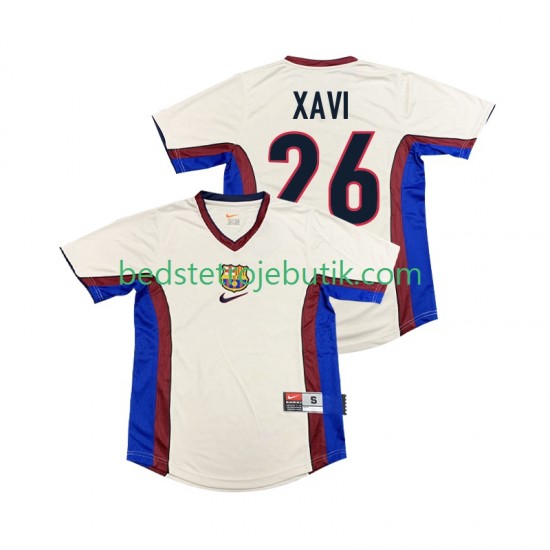 FC Barcelona XAVI 26 Retro Mænd Udebane Fodboldtrøje 1999 1998 Kortærmet