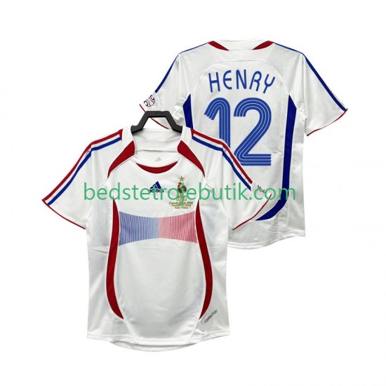 Frankrig Henry 12 Retro Mænd Udebane Fodboldtrøje 2006 Kortærmet