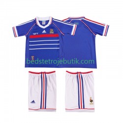 Frankrig Retro Børn Hjemmebane Fodboldtrøje 1998 Kortærmet