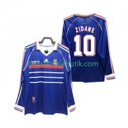 Frankrig ZIDANE 10 Retro Mænd Hjemmebane Fodboldtrøje 1998 Langærmet