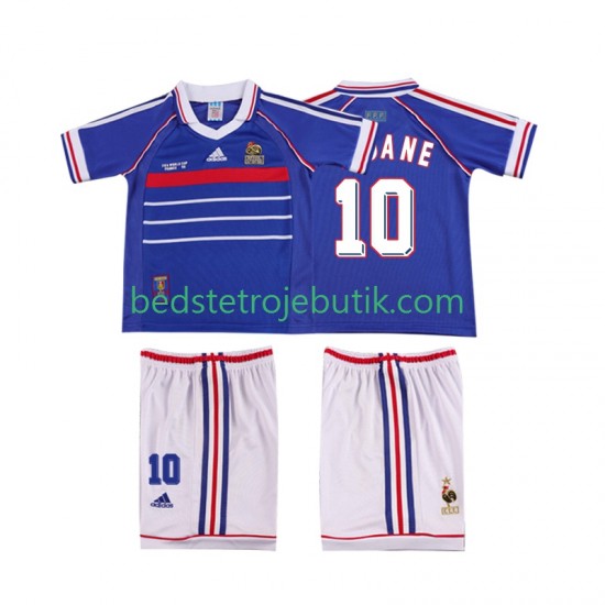 Frankrig ZINANE 10 Retro Børn Hjemmebane Fodboldtrøje 1998 Kortærmet