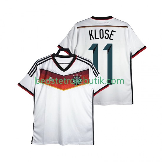 Tyskland Klose 11 2014 Retro Mænd Hjemmebane Fodboldtrøje Kortærmet