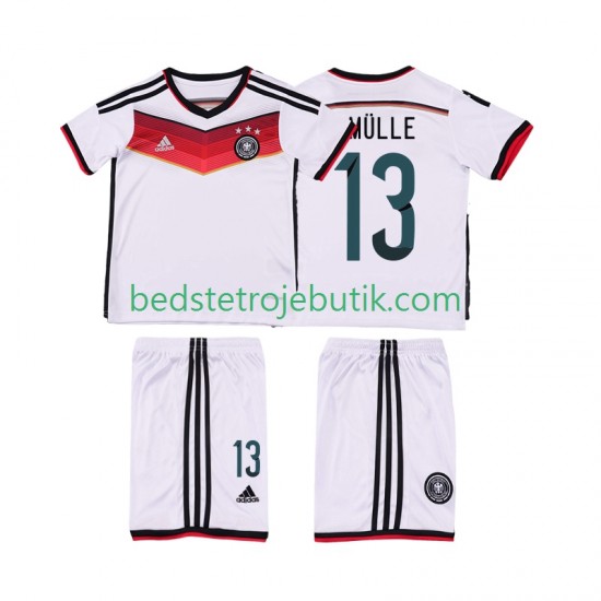 Tyskland MULLER 13 2014 Retro Børn Hjemmebane Fodboldtrøje Kortærmet