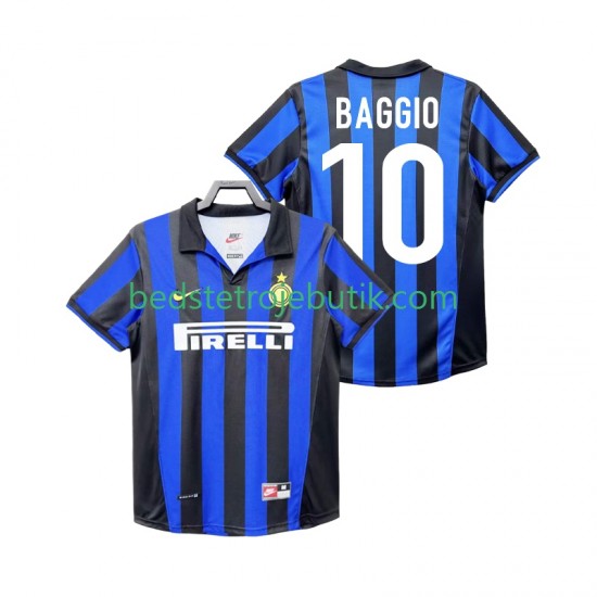 Inter Milan BAGGIO 10 Retro Mænd Hjemmebane Fodboldtrøje 1999 1998 Kortærmet