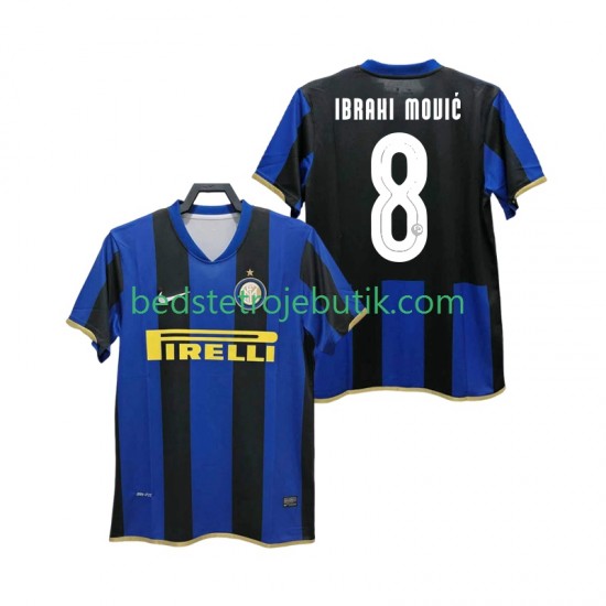 Inter Milan Ibrahimović 8 Champions League 2009 Retro Mænd Hjemmebane Fodboldtrøje 2008 Kortærmet