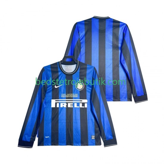 Inter Milan 2009 Retro Mænd Hjemmebane Fodboldtrøje 2010 Langærmet