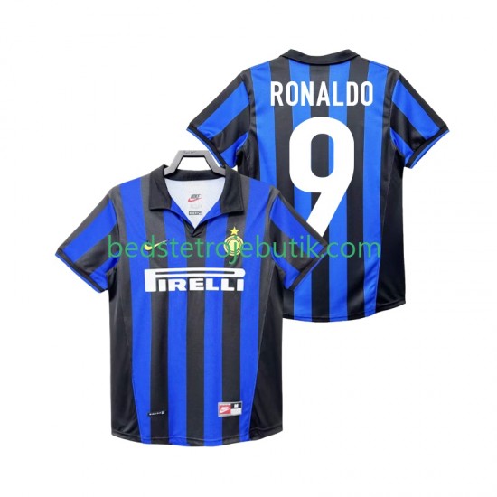 Inter Milan Roanldo 9 Retro Mænd Hjemmebane Fodboldtrøje 1999 1998 Kortærmet