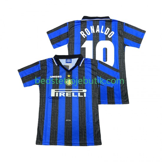 Inter Milan Ronaldo 10 1997 Retro Mænd Hjemmebane Fodboldtrøje 1998 Kortærmet