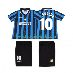 Inter Milan Ronaldo 10 1997 Retro Børn Hjemmebane Fodboldtrøje 1998 Kortærmet