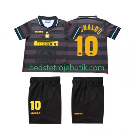 Inter Milan Ronaldo 10 1997 Retro Børn 3. Valg Fodboldtrøje 1998 Kortærmet