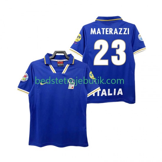 Italien MATERAZZI 23 1996 Retro Mænd Hjemmebane Fodboldtrøje Kortærmet