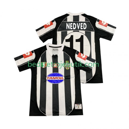 Juventus NEDVED 11 2003 Retro Mænd Hjemmebane Fodboldtrøje 2002 Kortærmet