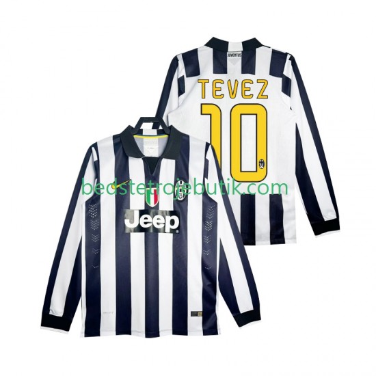Juventus TEVEZ 10 2014 2015 Retro Mænd Hjemmebane Fodboldtrøje Langærmet