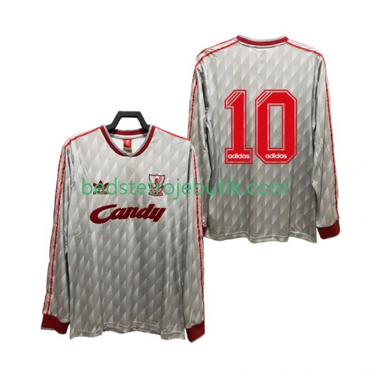 Liverpool 10 1989 1991 Retro Mænd Udebane Fodboldtrøje Langærmet