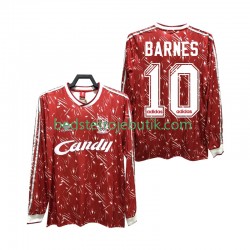 Liverpool BARNES 10 1989 1991 Retro Mænd Hjemmebane Fodboldtrøje Langærmet