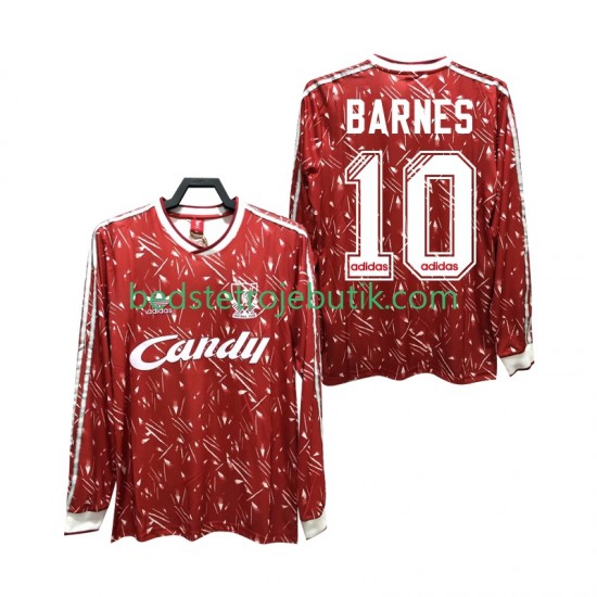Liverpool BARNES 10 1989 1991 Retro Mænd Hjemmebane Fodboldtrøje Langærmet