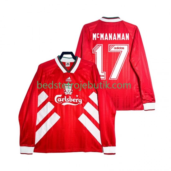 Liverpool MCMANAMAN 17 1993 1995 Retro Mænd Hjemmebane Fodboldtrøje Langærmet