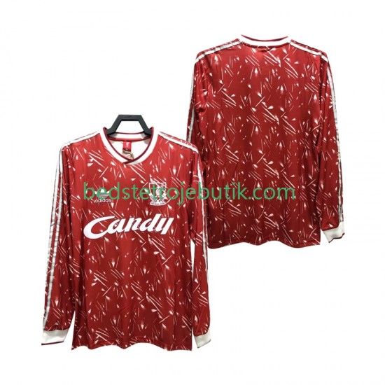 Liverpool 1989 1991 Retro Mænd Hjemmebane Fodboldtrøje Langærmet