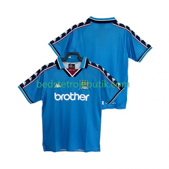 Manchester City 1997 Retro Mænd Hjemmebane Fodboldtrøje 1998 Kortærmet