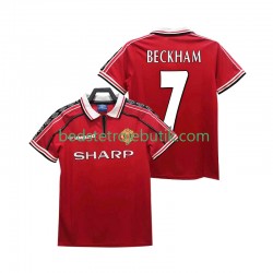 Manchester United BECKHAM 7 Retro Mænd Hjemmebane Fodboldtrøje 1999 1998 Kortærmet