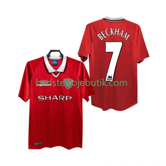 Manchester United BECKHAM 7 2000 Retro Mænd Hjemmebane Fodboldtrøje 1999 Kortærmet