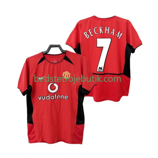 Manchester United BECKHAM 7 Retro Mænd Hjemmebane Fodboldtrøje 2004 2002 Kortærmet