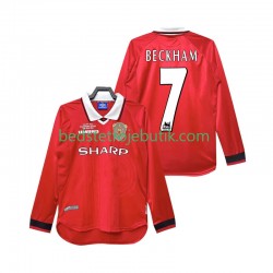Manchester United Beckham 7 2000 Retro Mænd Hjemmebane Fodboldtrøje 1999 Langærmet