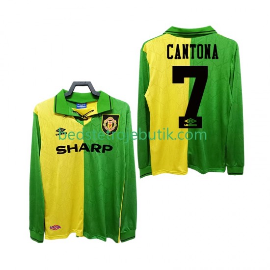 Manchester United CANTONA 7 1992 1994 Retro Mænd Udebane Fodboldtrøje Langærmet