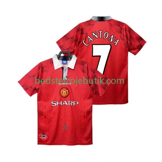Manchester United CANTONA 7 1996 1997 Retro Mænd Hjemmebane Fodboldtrøje Kortærmet