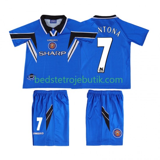 Manchester United CONTONA 7 1996 Retro Børn 3. Valg Fodboldtrøje 1998 Kortærmet