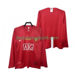 Manchester United Champions League 2007 Retro Mænd Hjemmebane Fodboldtrøje 2008 Langærmet