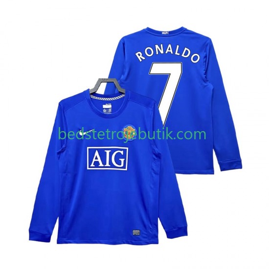 Manchester United Cristiano Ronaldo 7 2009 Retro Mænd 3. Valg Fodboldtrøje 2008 Langærmet
