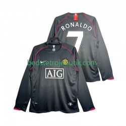 Manchester United Critstiano Ronaldo 7 2007 Retro Mænd Udebane Fodboldtrøje 2008 Langærmet