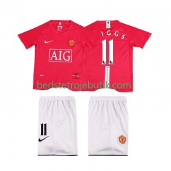 Manchester United GIGGS 11 Premier League 2007 Retro Børn Hjemmebane Fodboldtrøje 2008 Kortærmet