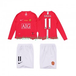 Manchester United GIGGS 11 Premier League 2009 Retro Børn Hjemmebane Fodboldtrøje 2008 Langærmet